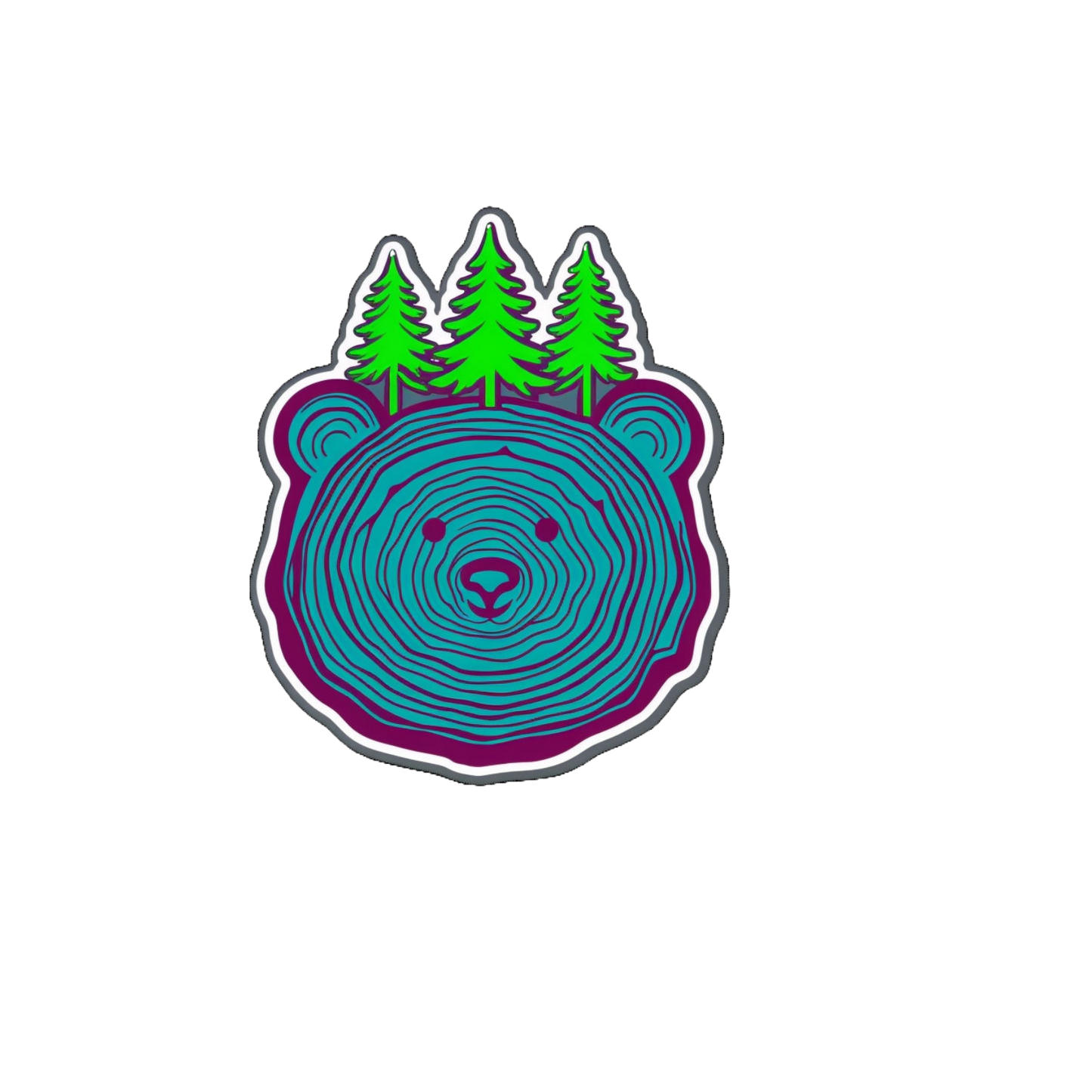 Durable vinyl die-cut Bear Stump Sticker