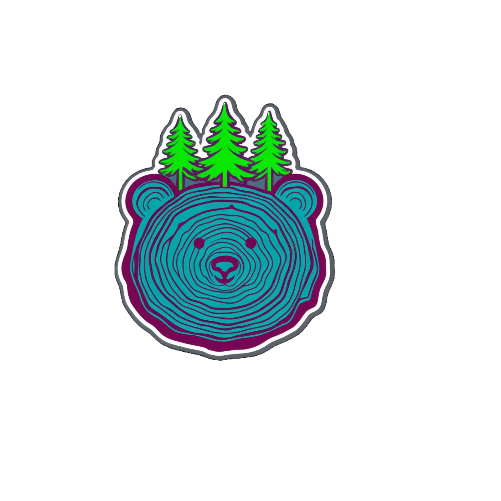 Durable vinyl die-cut Bear Stump Sticker