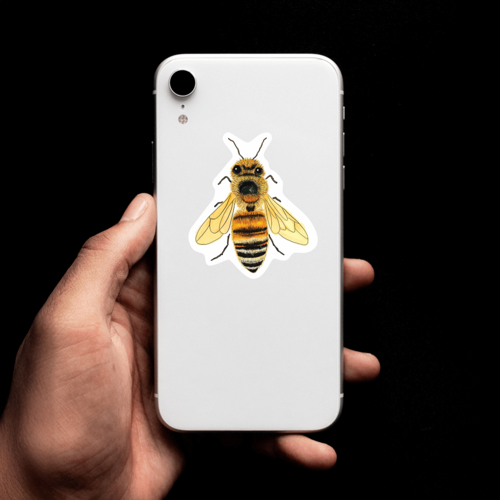 Our Bee Art Sticker! High-quality, vinyl, die-cut, eco-friendly stickers. 