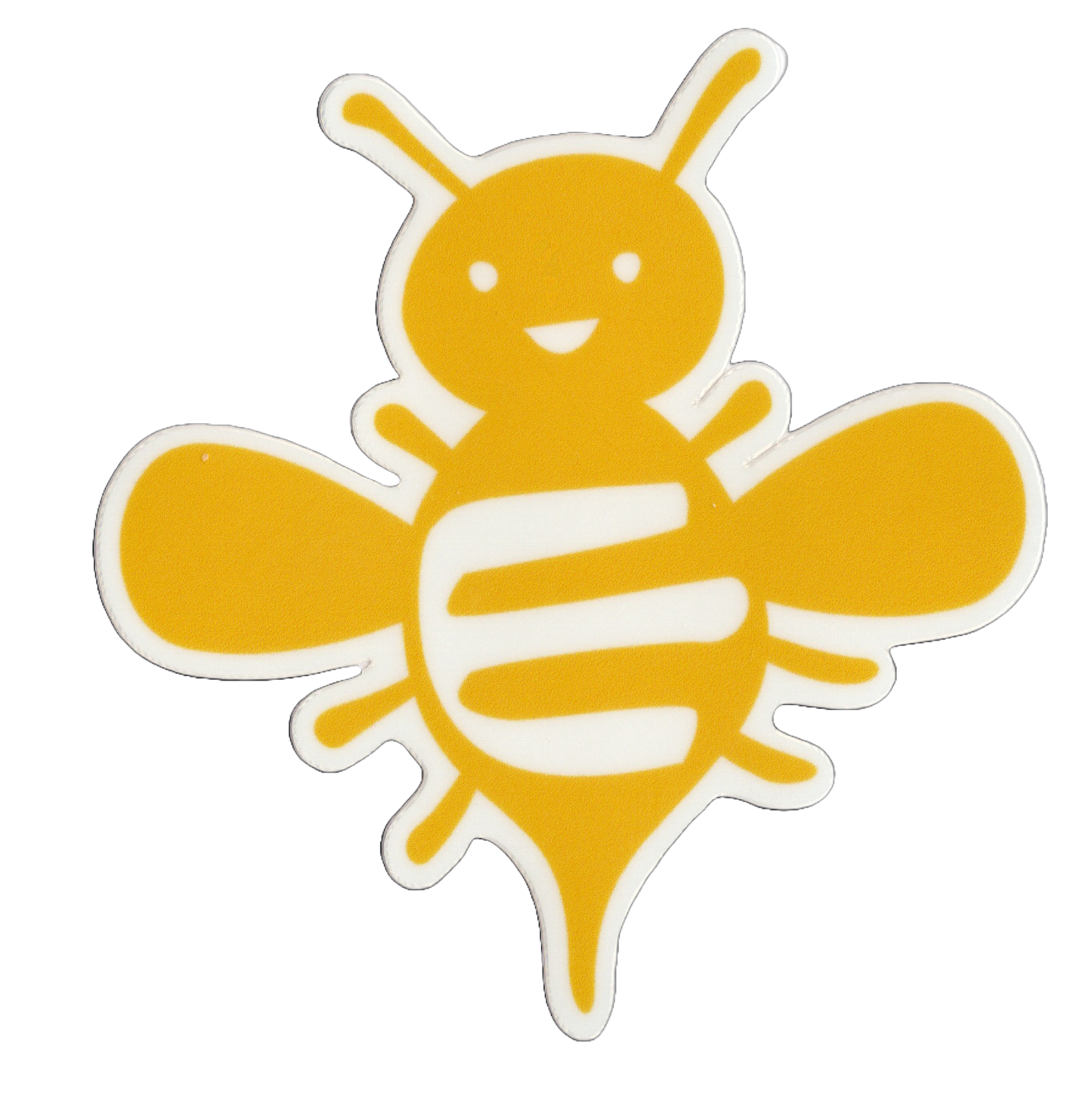 Durable vinyl. die-cut Bee Sticker
