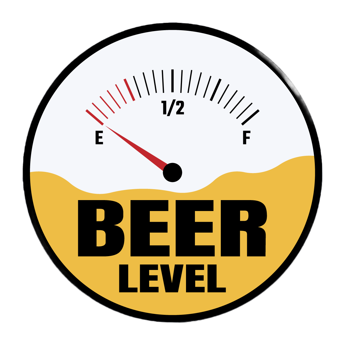 Durable vinyl, die-cut Beer Level Sticker