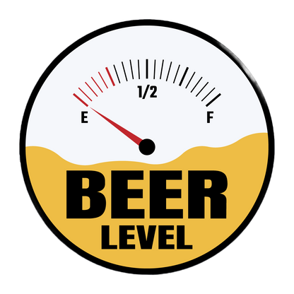 Durable vinyl, die-cut Beer Level Sticker
