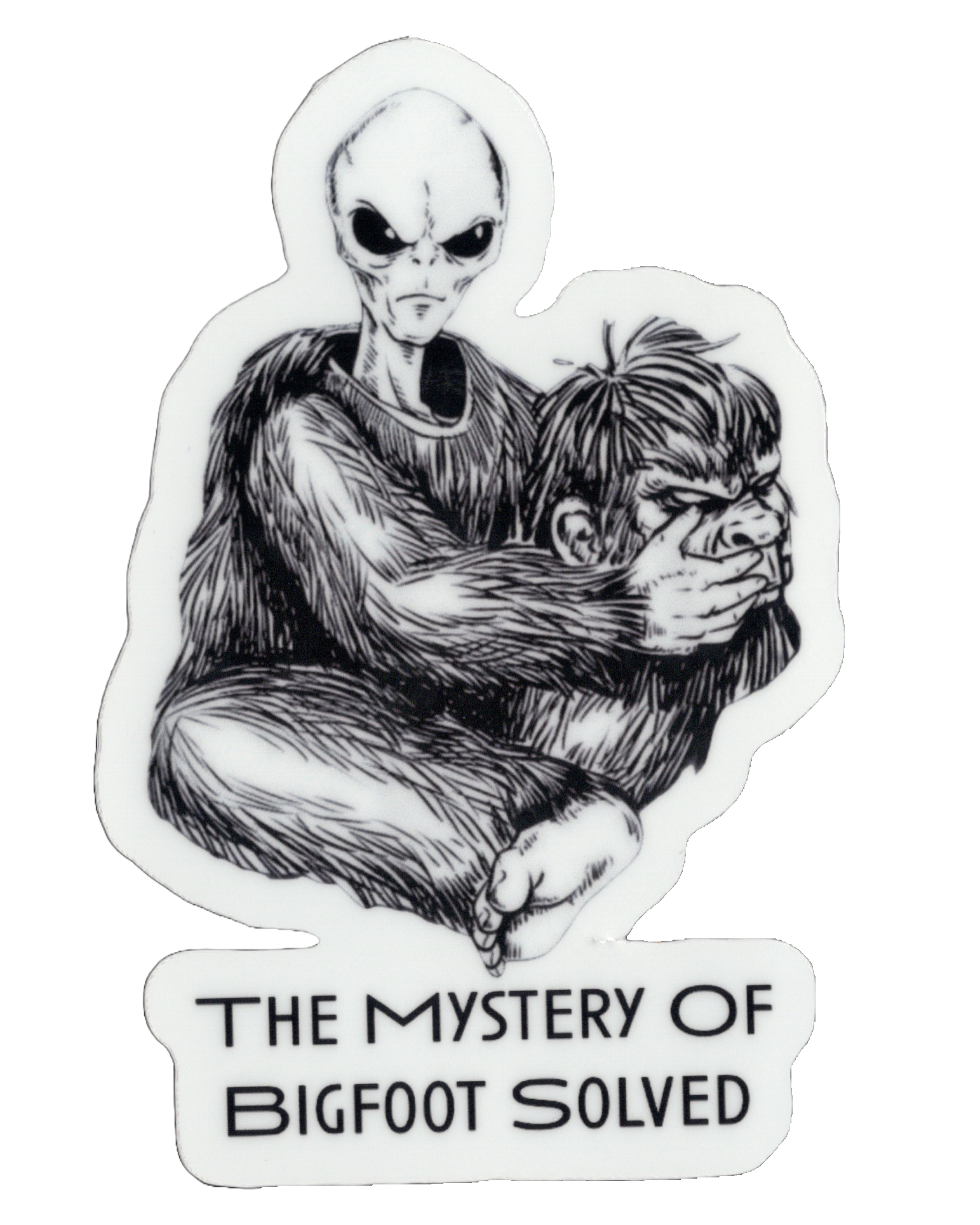 Durable vinyl, Bigfoot Mystery Sticker