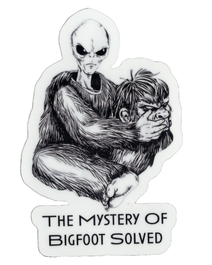 Durable vinyl, Bigfoot Mystery Sticker
