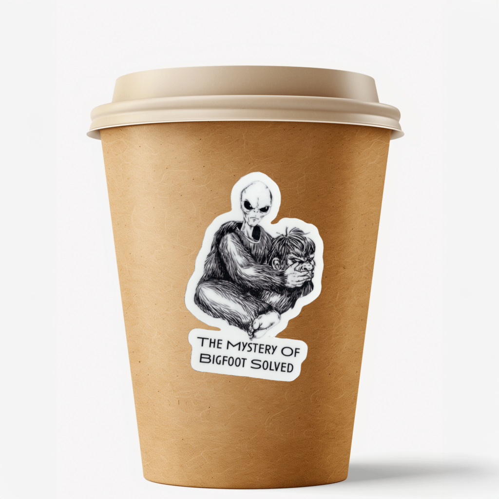 Durable vinyl, Bigfoot Mystery Solved Sticker