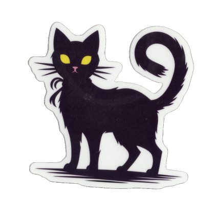 Durable vinyl, die-cut Black Cat Sticker