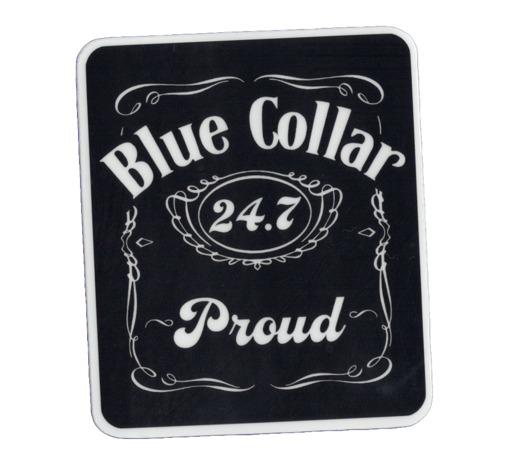 Durable vinyl, die-cut Blue Collar Proud Sticker