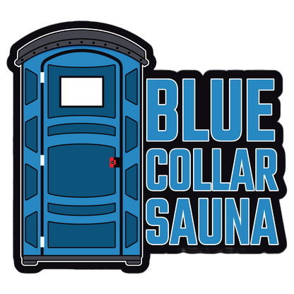 Durable vinyl, die-cut Blue Sauna Sticker