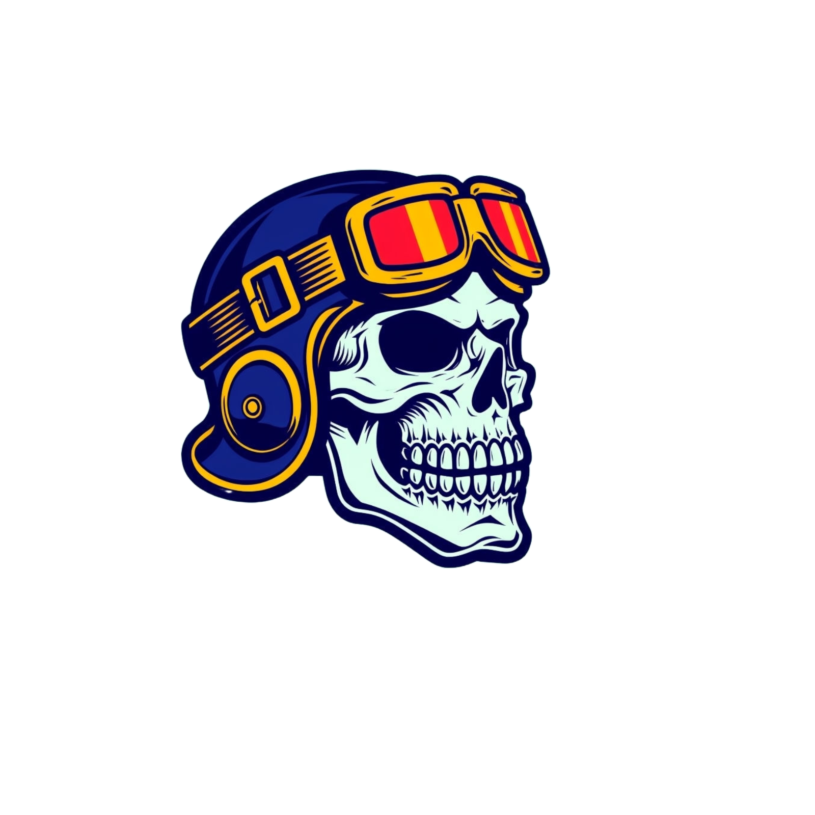 Durable vinyl die-cut Blue Skull Sticker
