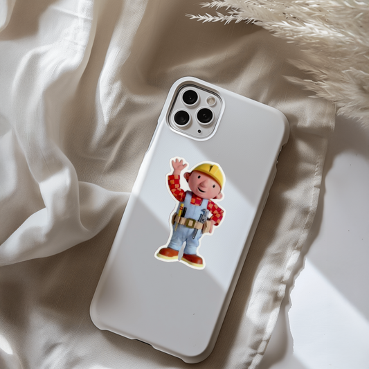 Durable vinyl, die-cut Bob The Builder Sticker.