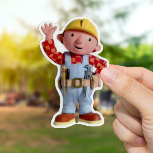 Durable, vinyl, die-cut, Bob The Builder Sticker.