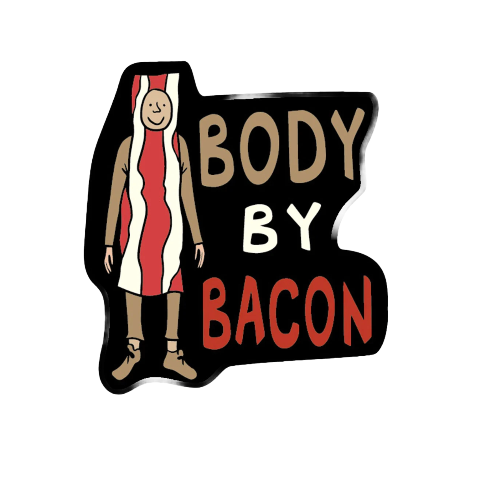 Durable vinyl die-cut Body By Bacon Sticker