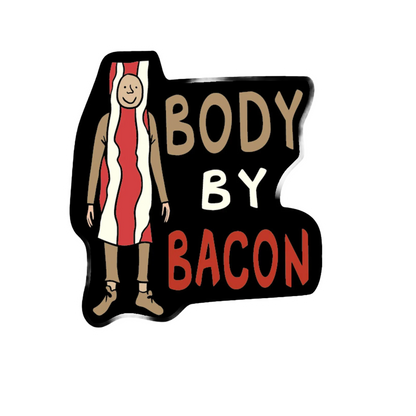 Durable vinyl die-cut Body By Bacon Sticker