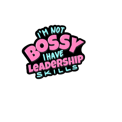 Durable vinyl die-cut Bossy Sticker