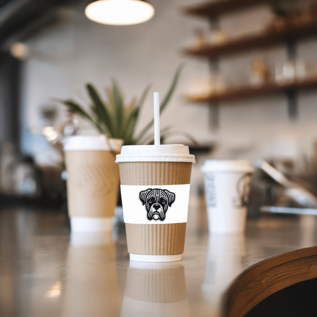Durable vinyl, die-cut Boxer Sticker. 