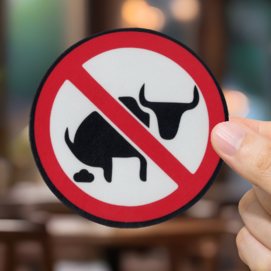 Durable, vinyl, die-cut, No Bull Shit Sticker.
