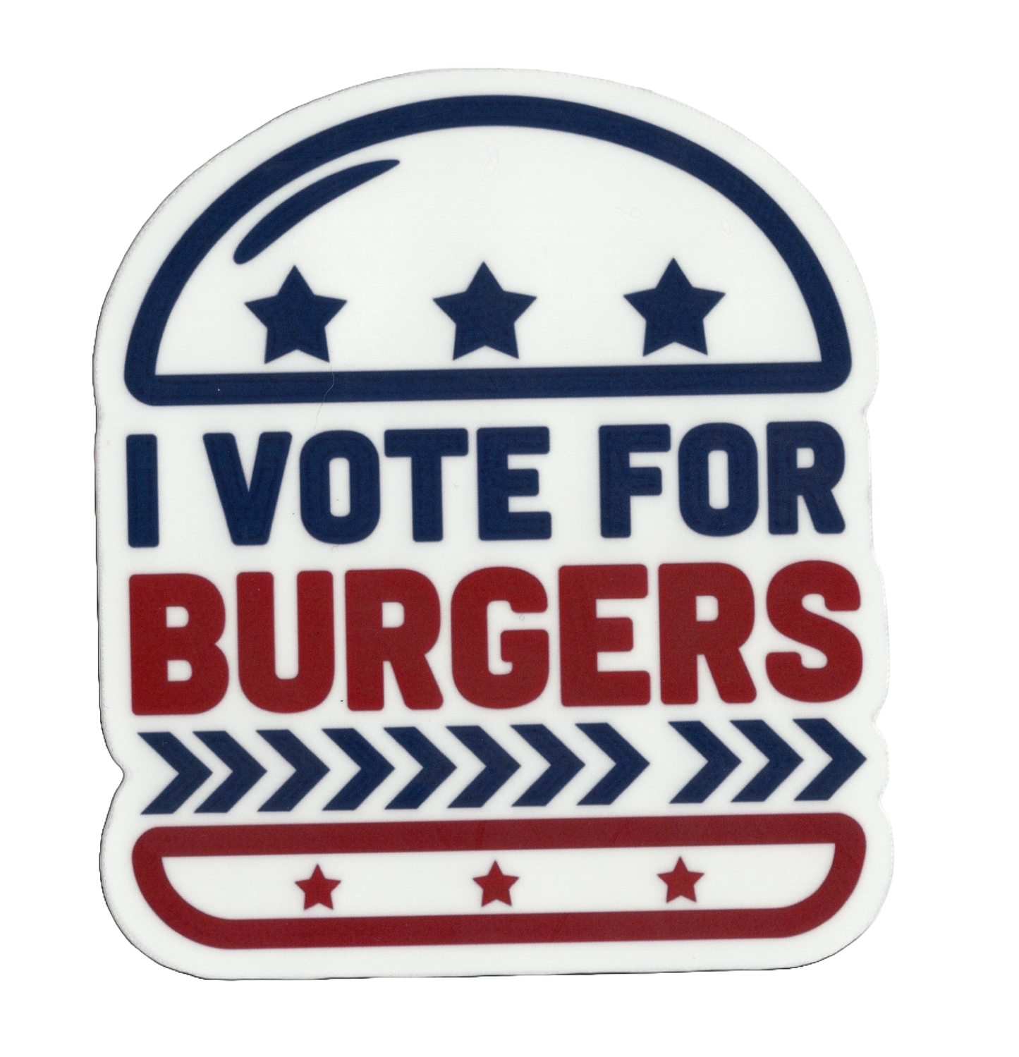 Durable vinyl, die-cut Burgers Sticker