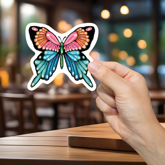 Artistic Butterfly Sticker 1 - Durable, Vinyl