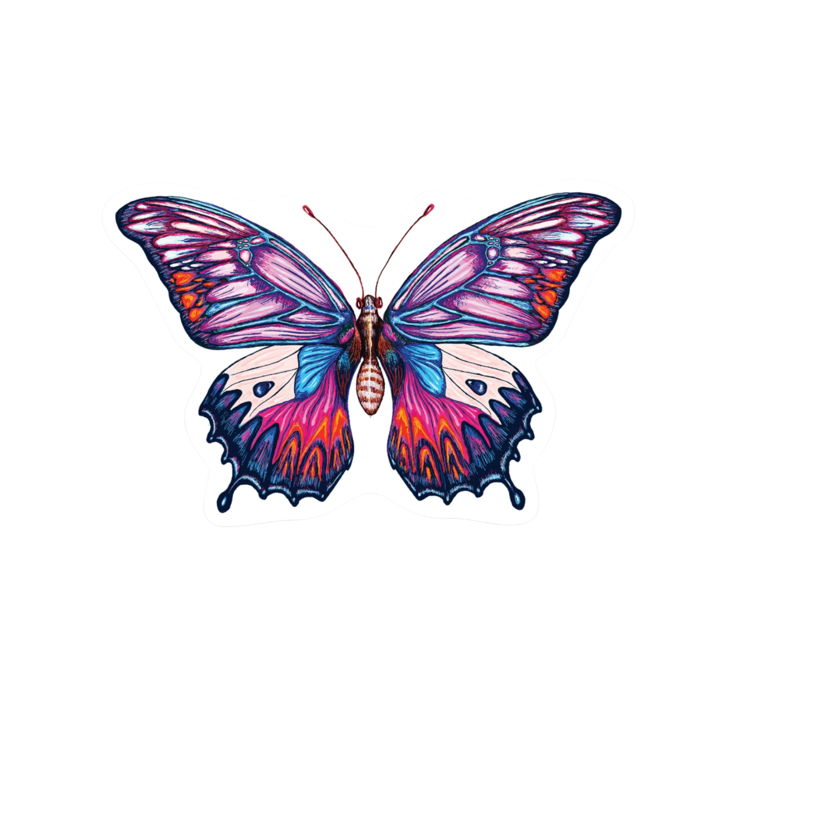 Our Butterfly Art 2 Sticker!  Unique, high-quality, vinyl, die-cut, eco-friendly stickers.