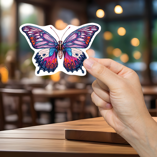 Artistic Butterfly Sticker 2 - Durable, Vinyl