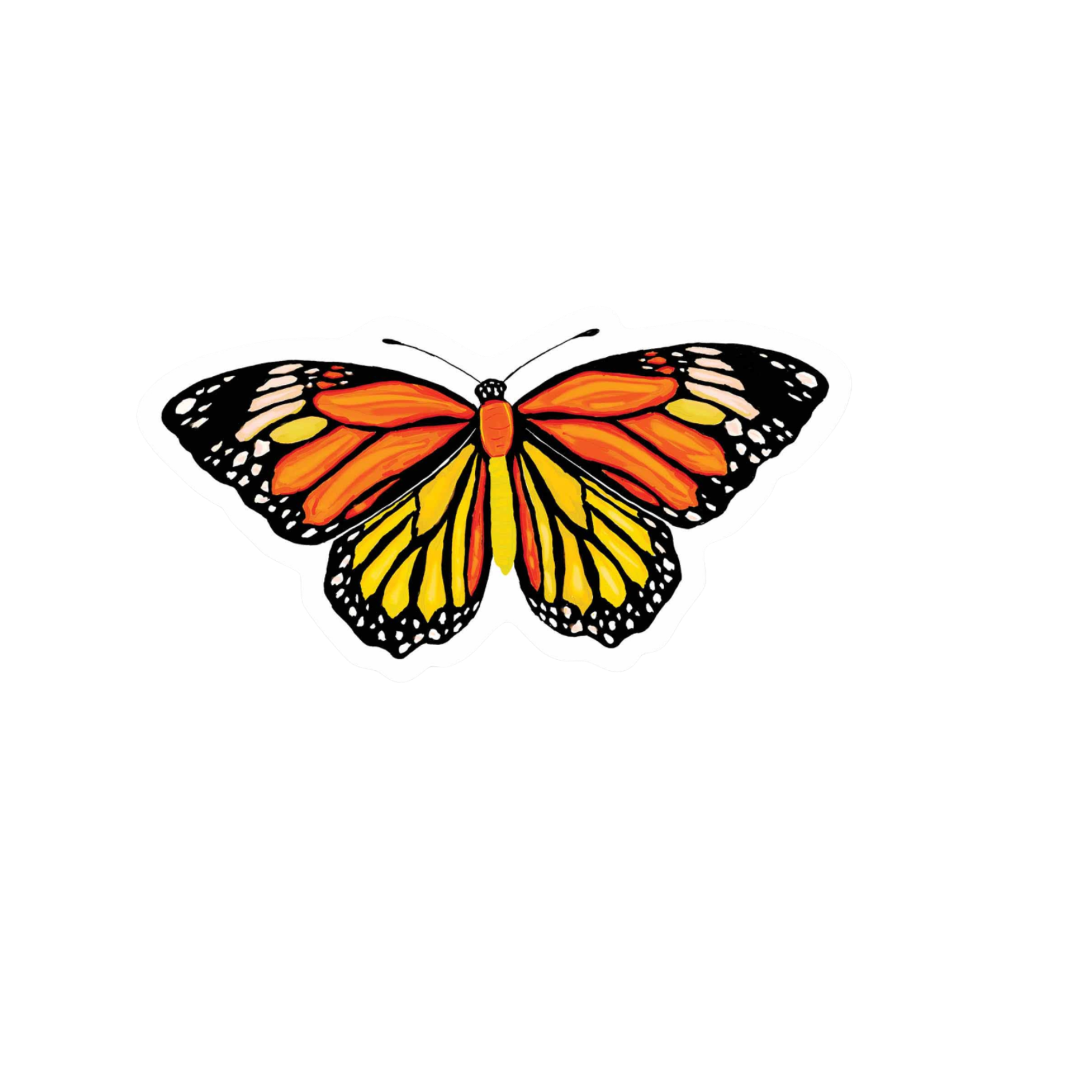Butterfly Art Monarch Sticker! unique, high-quality, vinyl, die-cut, eco-friendly stickers