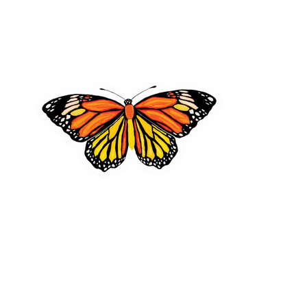 Butterfly Art Monarch Sticker! unique, high-quality, vinyl, die-cut, eco-friendly stickers