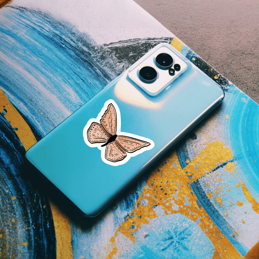 Durable, vinyl, die-cut, Pastel Butterfly Sticker 2.