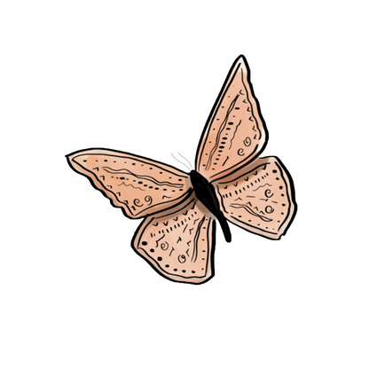 Durable vinyl, die-cut Butterfly Pastel 2 Sticker