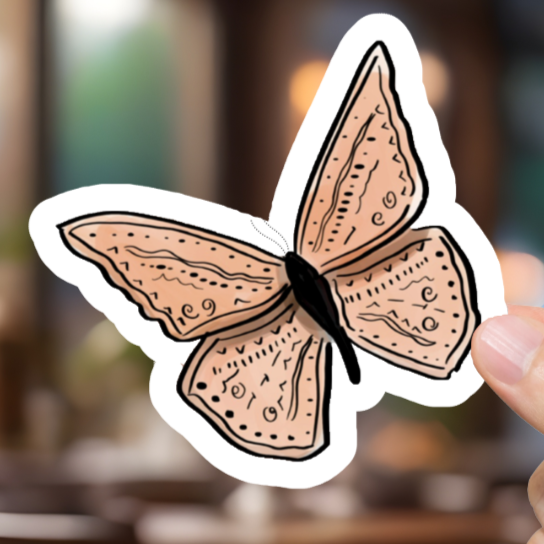Durable, vinyl, die-cut, Pastel Butterfly Sticker 2.