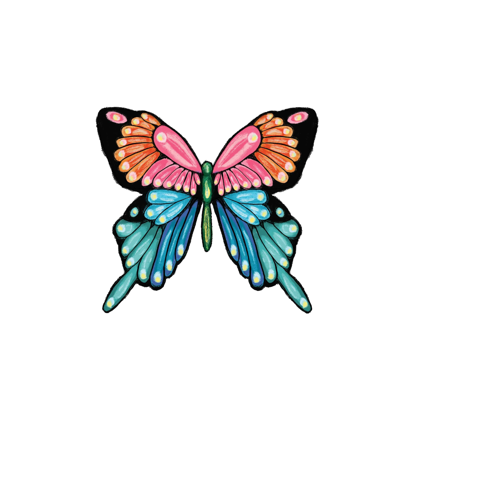 Durable vinyl, die-cut Butterfly Pastel Sticker