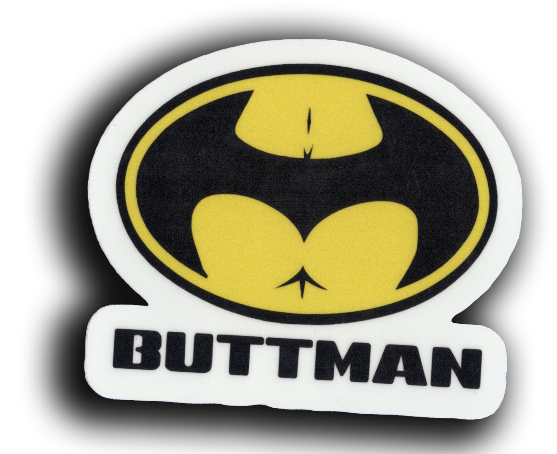 Durable vinyl, Die-cut Buttman Sticker