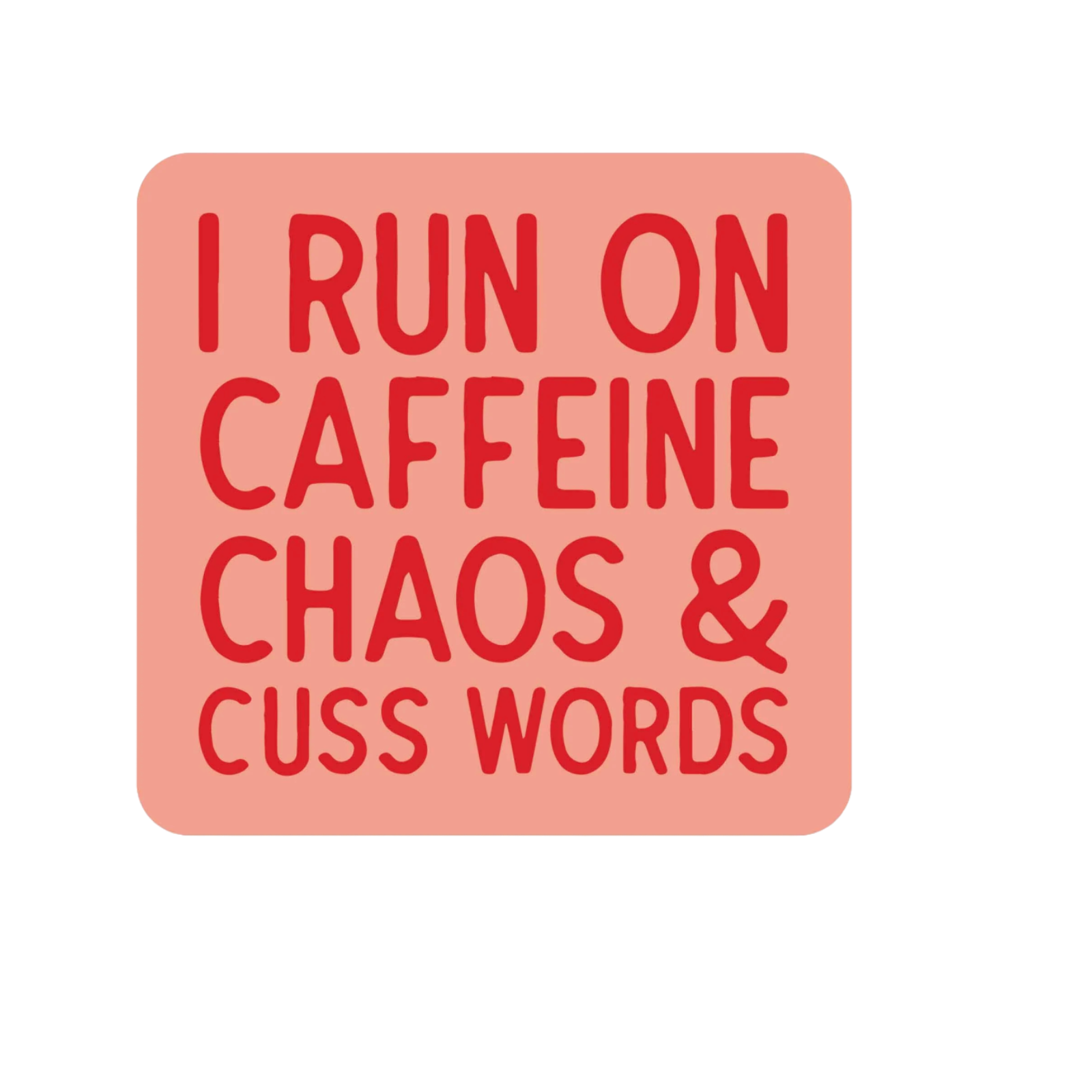 Our Caffeine Chaos & Cuss Sticker! unique, high-quality, vinyl die-cut, eco-friendly stickers