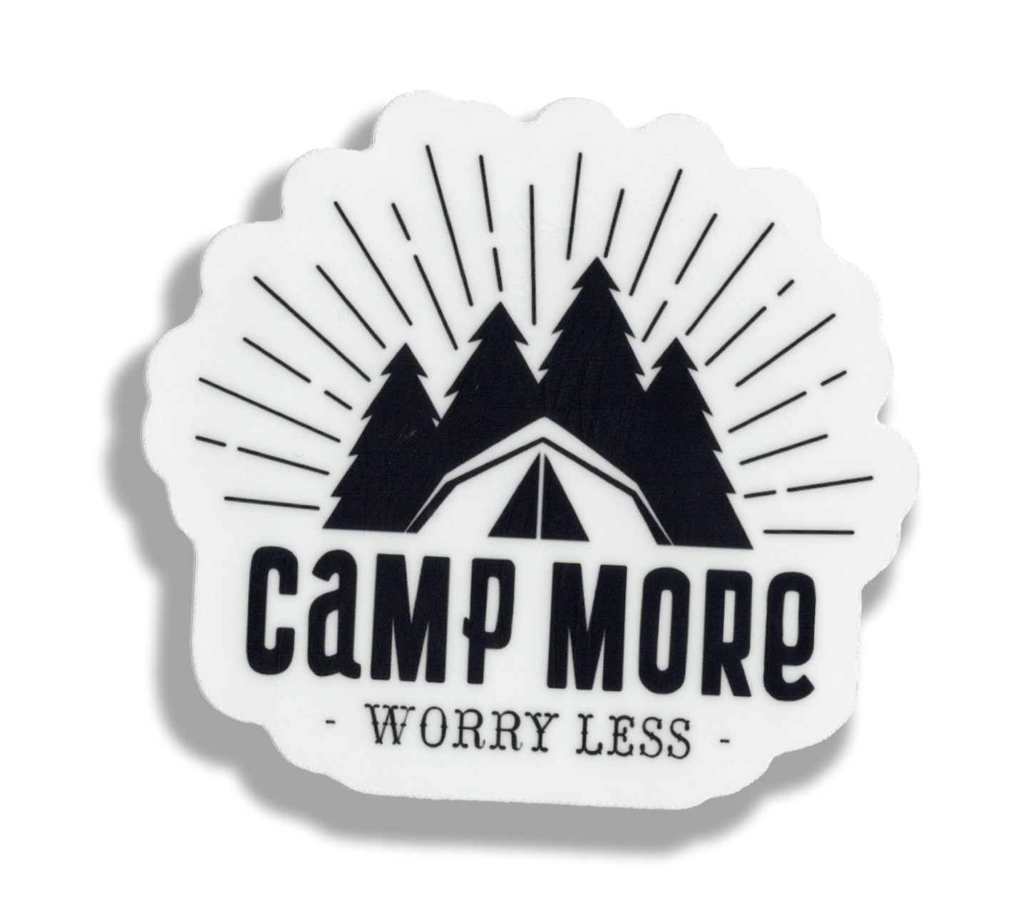 Durable vinyl, die-cut Camp More Sticker