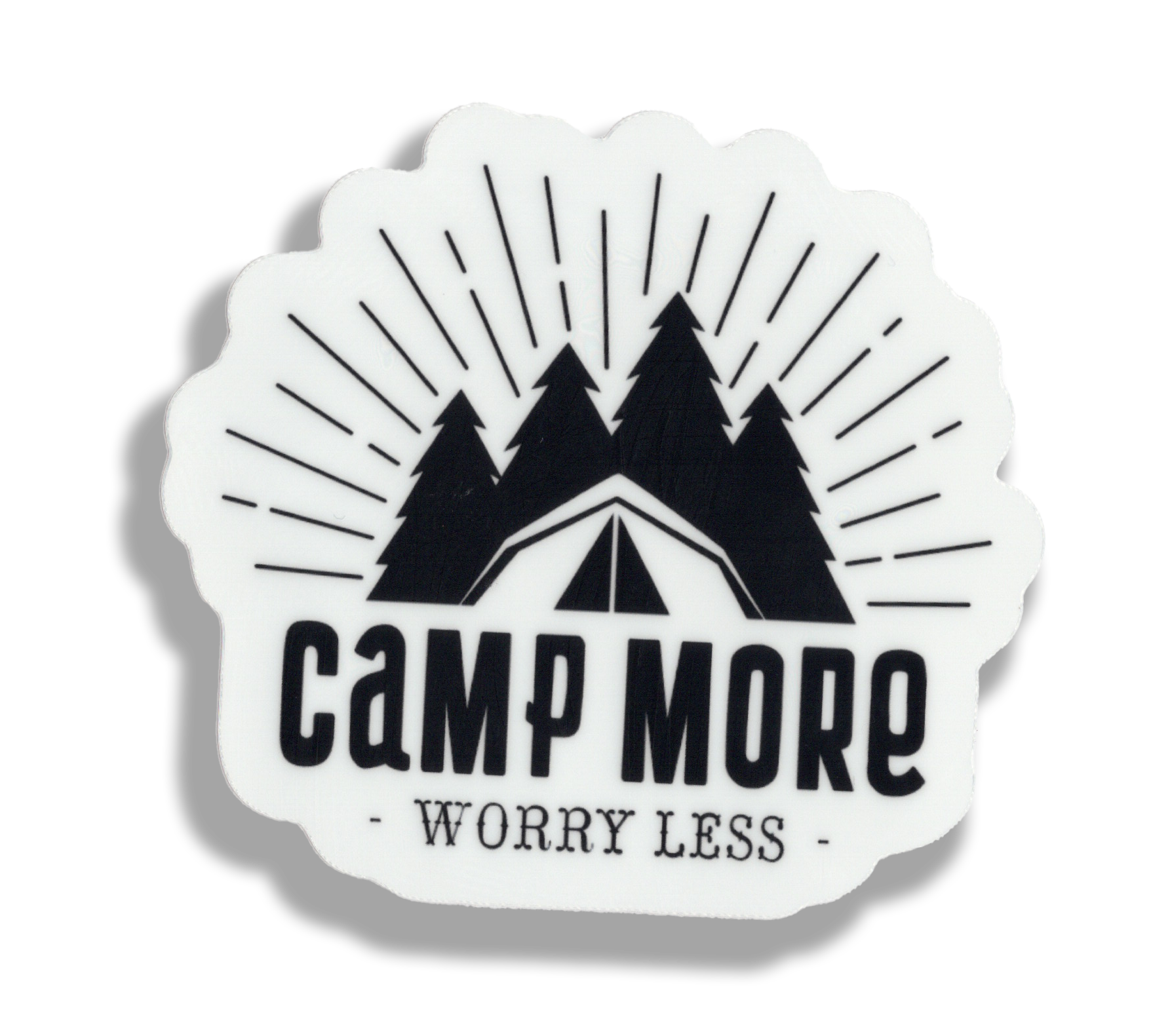 Durable vinyl, die-cut Camp More Sticker