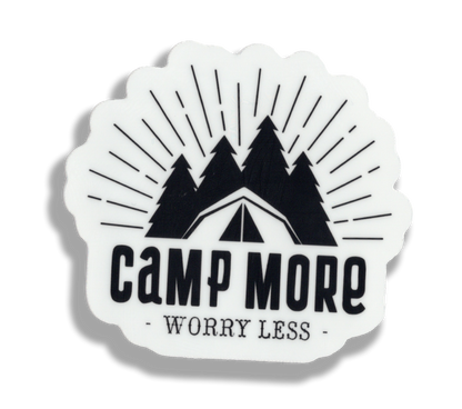 Durable vinyl, die-cut Camp More Sticker