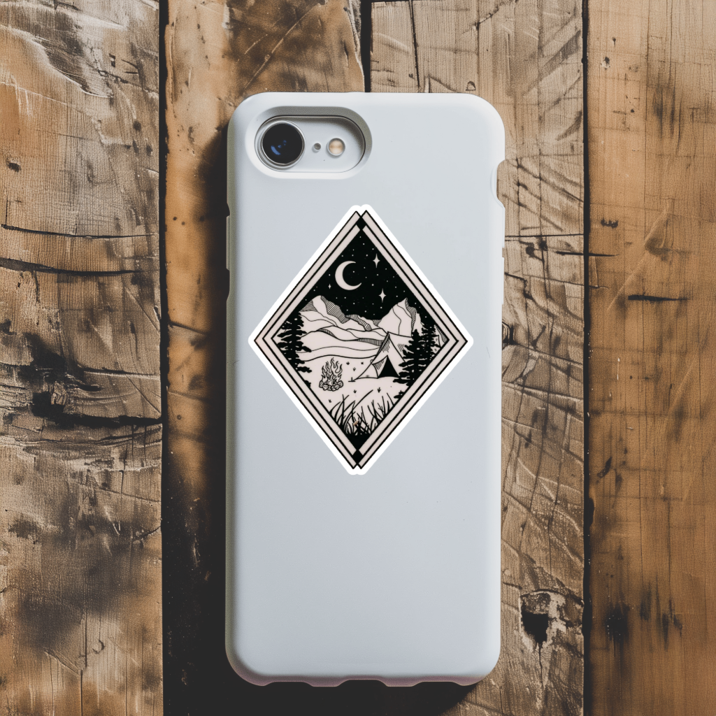 Durable vinyl, die-cut Campsite Diamond Sticker