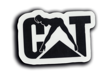 Durable vinyl, die-cut Cat Equipment Sticker