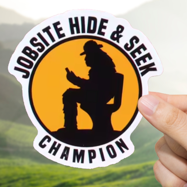 Durable, vinyl, Jobsite Hide &amp; Seek Champion Sticker