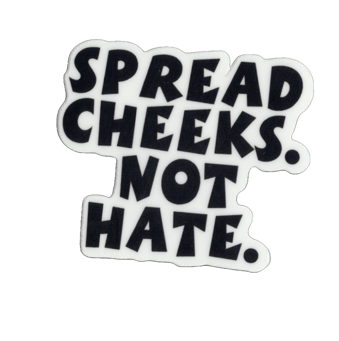 Durable vinyl, die-cut Cheeks Sticker