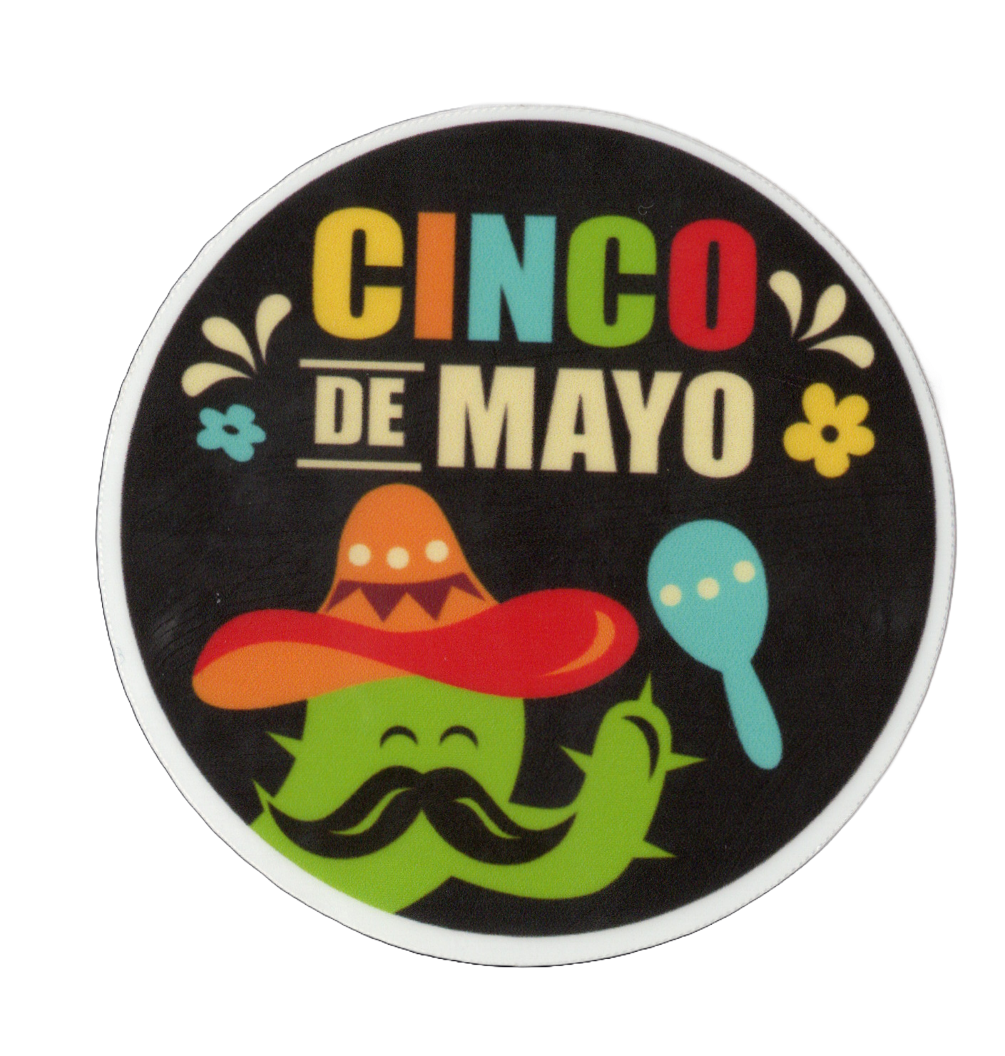 Durable vinyl, die-cut Cinco Sticker
