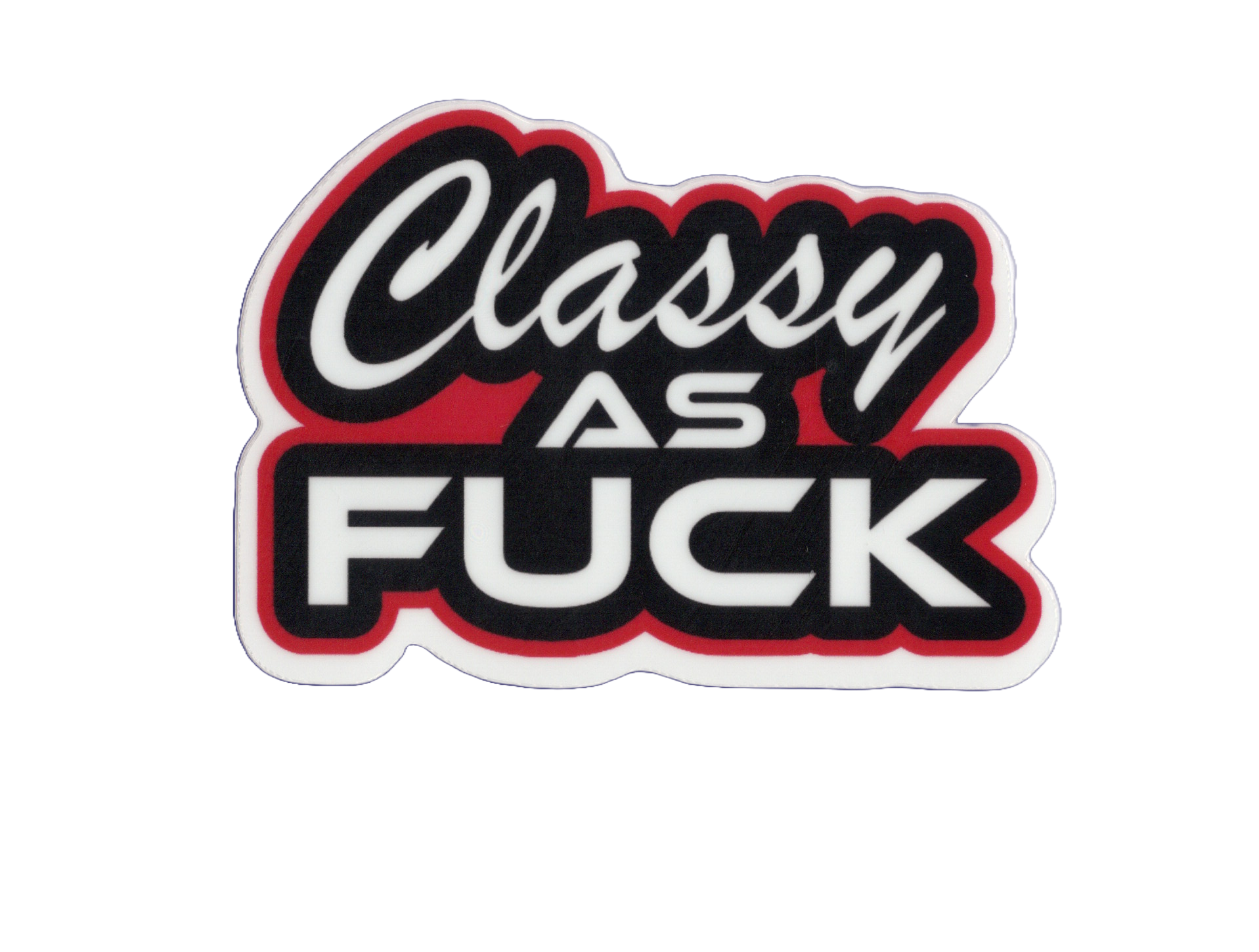 Durable vinyl, die-cut Classy As Sticker