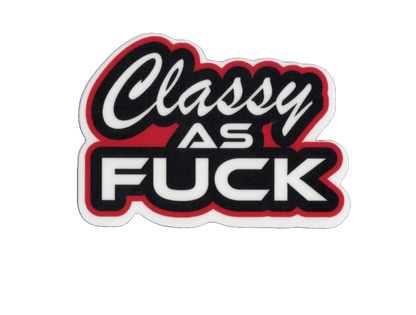 Durable vinyl, die-cut Classy As Sticker