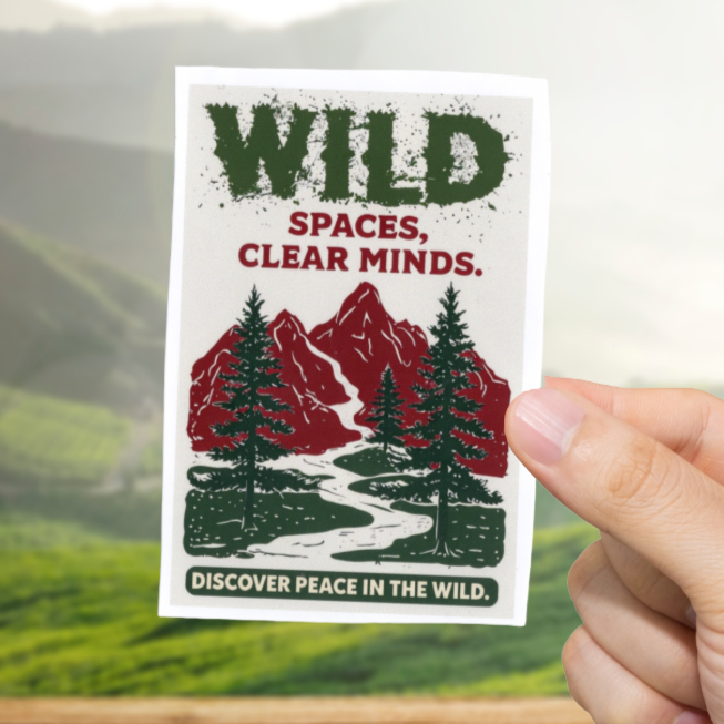 Vinyl, Wild Spaces Clear Minds Sticker.