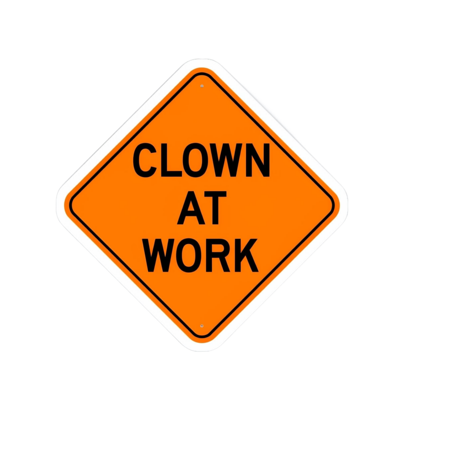 Durable vinyl die-cut Clown Work Sticker