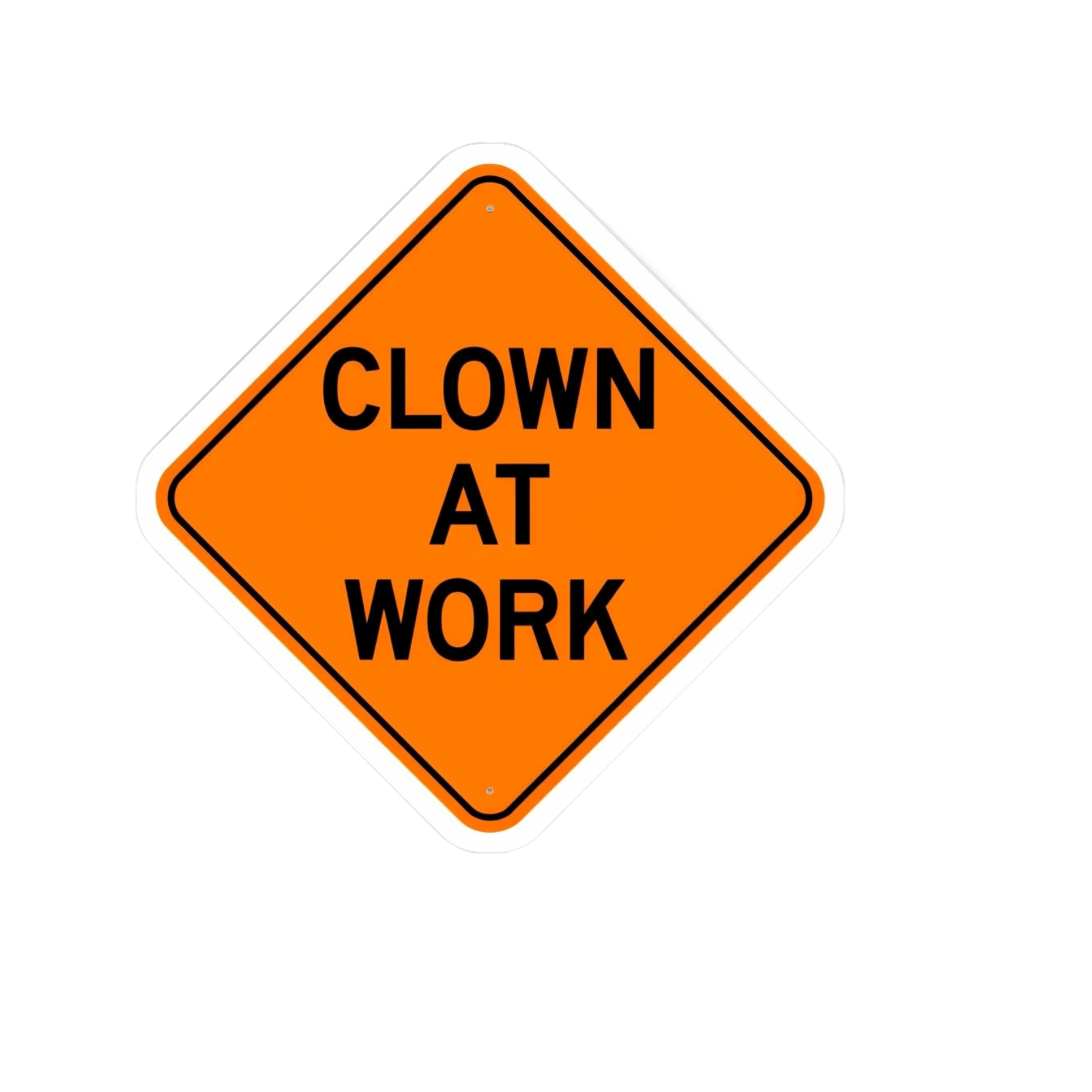 Durable vinyl die-cut Clown Work Sticker