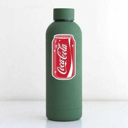 Durable vinyl die-cut Coca-Cola Can Sticker.