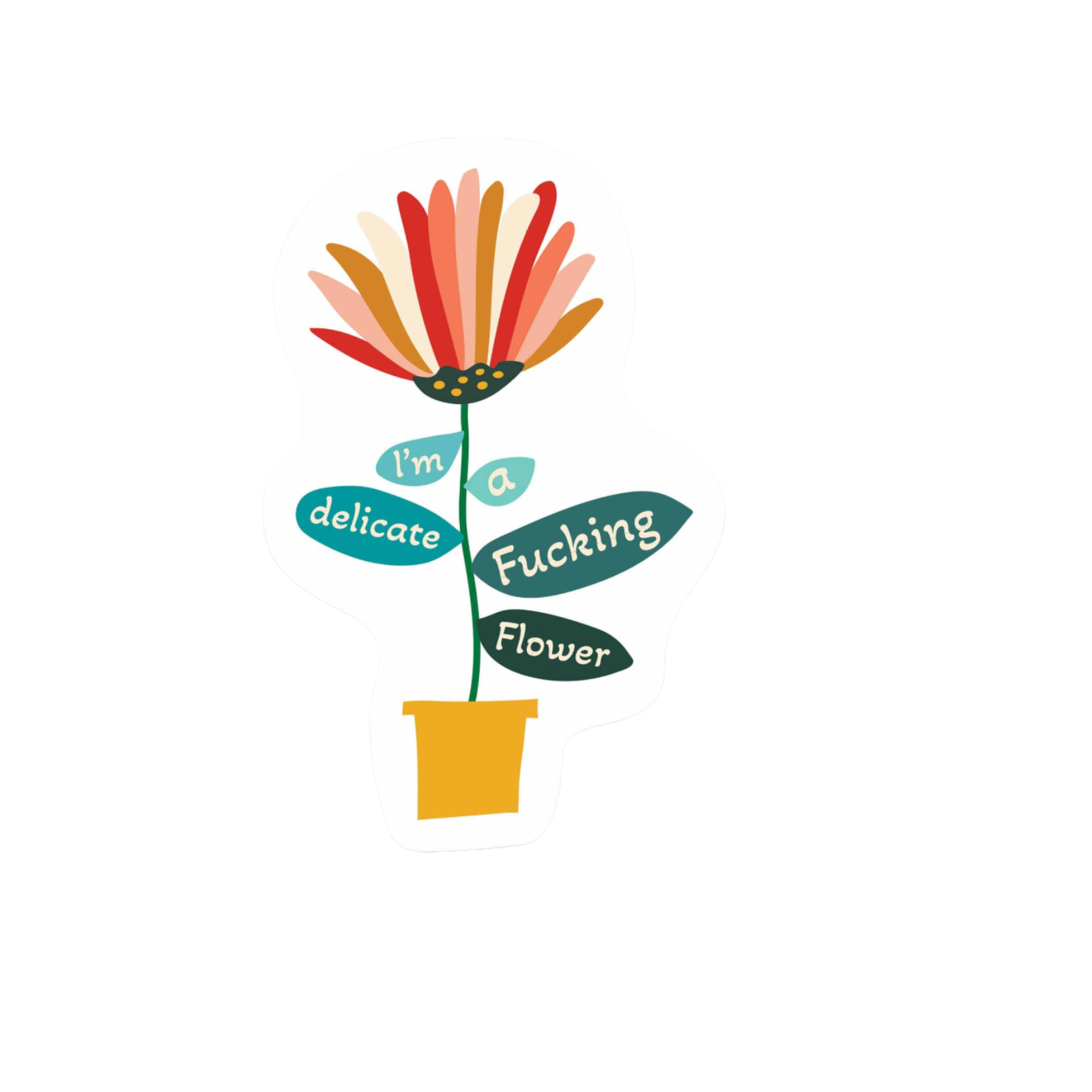 Our Delicate Fking Flower Sticker! unique, high-quality, vinyl die-cut, eco-friendly stickers