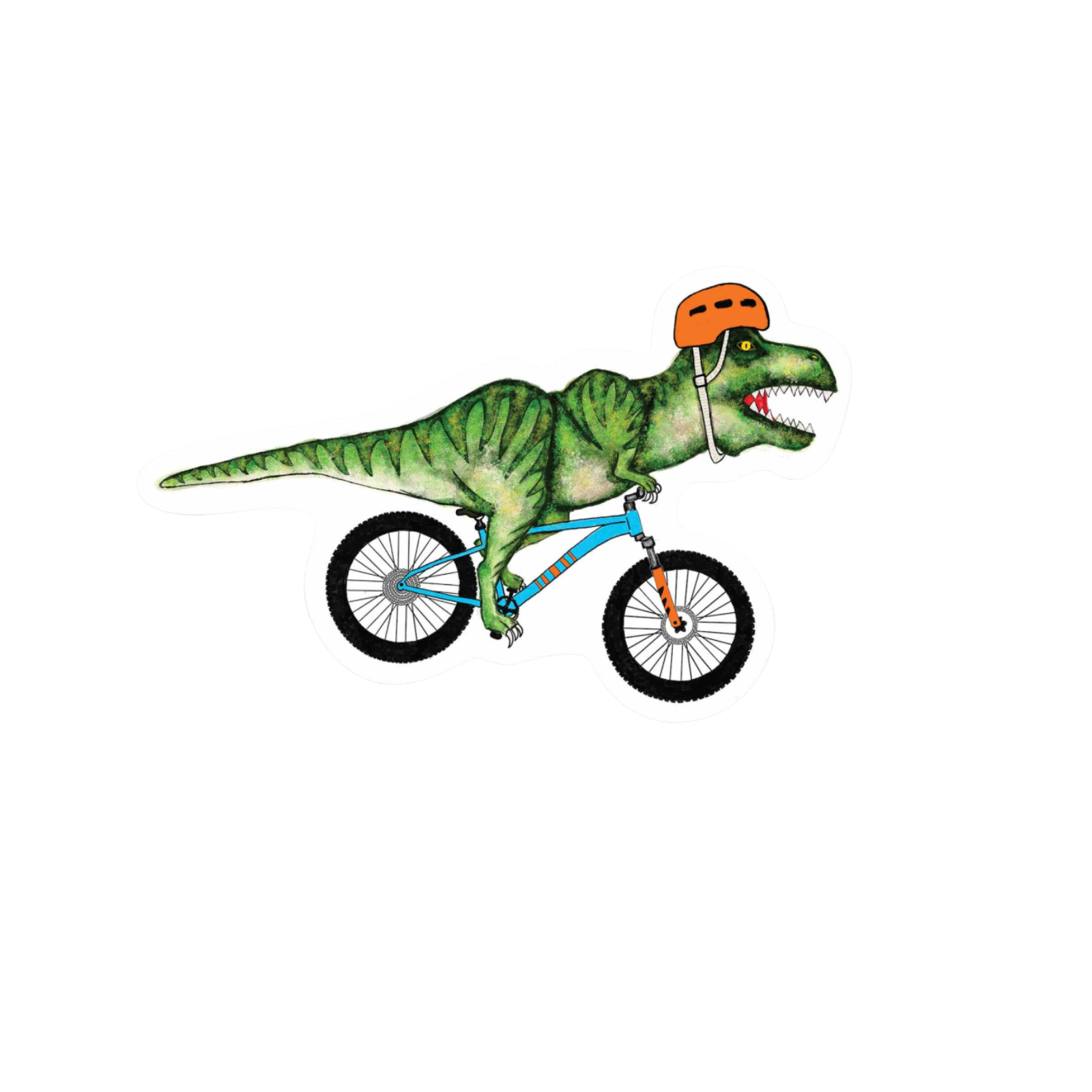 Our Dino Bike Sticker!  unique, high-quality, vinyl, die-cut, eco-friendly stickers