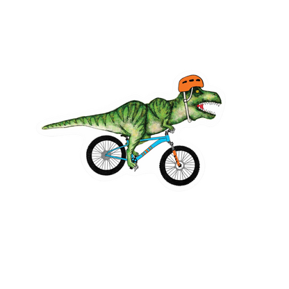 Our Dino Bike Sticker!  unique, high-quality, vinyl, die-cut, eco-friendly stickers