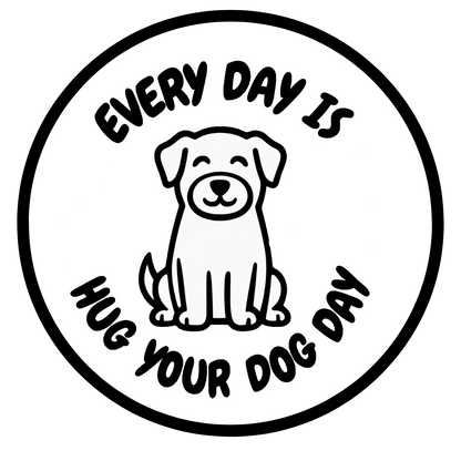 Durable vinyl die-cut Dog Hug Sticker